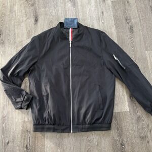Wulful Men's Casual Lightweight‎ Windbreaker Bomber Jacket Black Size Large